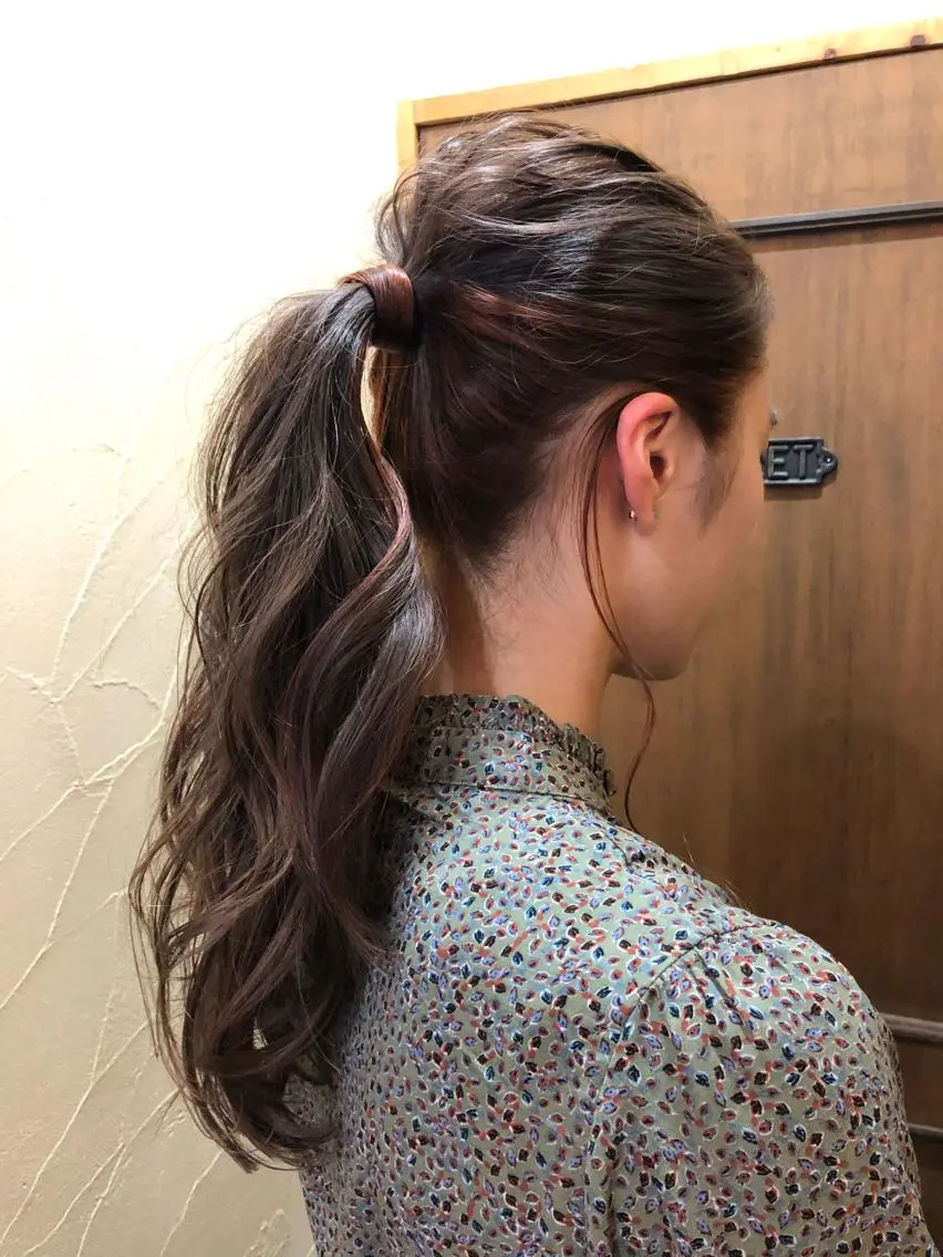 ロング カラー ヘアアレンジ オレンジ ✨🌿大人可愛い愛さ れhair🌿✨松本のヘアスタイル