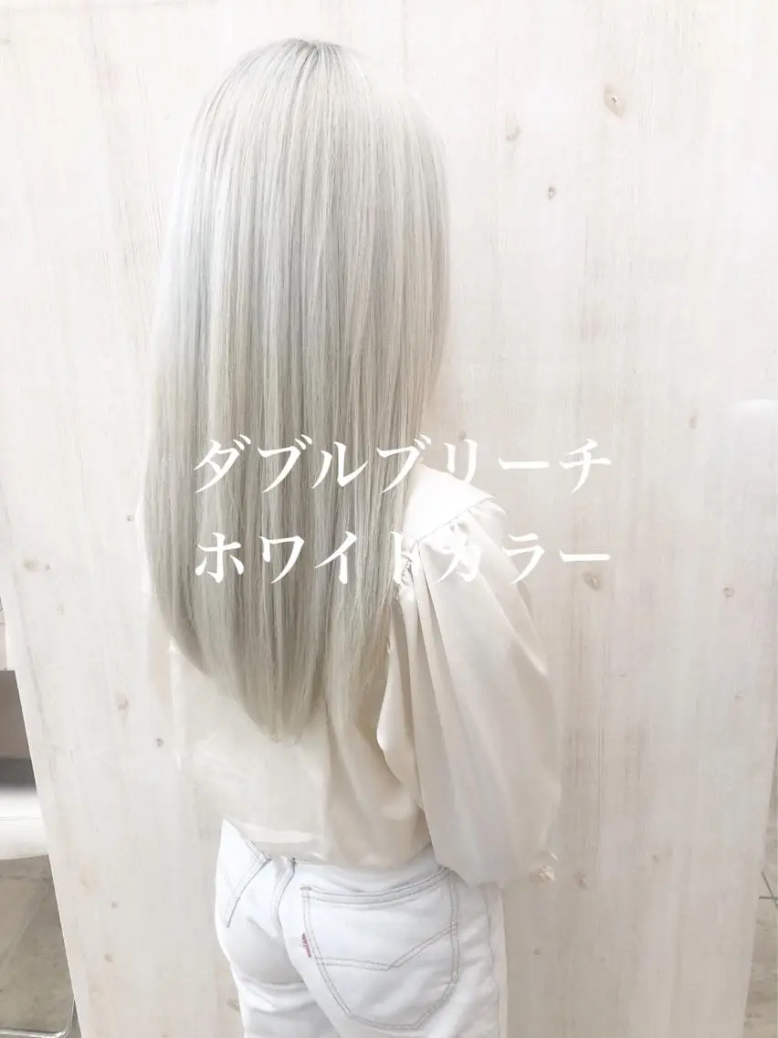 ロング カラー ブリーチ ケアブリーチ ヘアカラー トリートメント ハイトーン/カラー/ 用賀/稲若健太郎のヘアスタイル