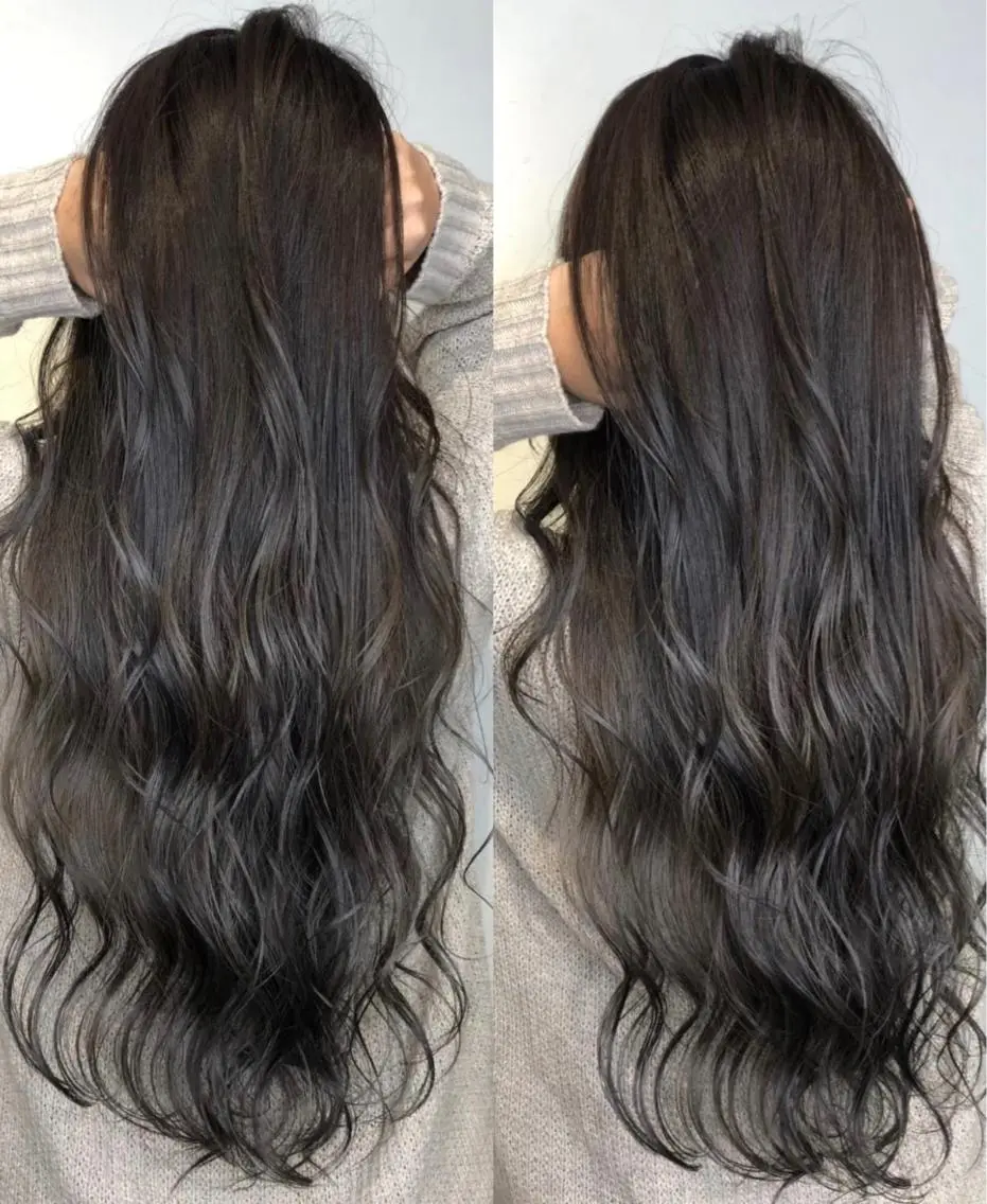 セミロング カラー _WHITE 高槻のヘアスタイル