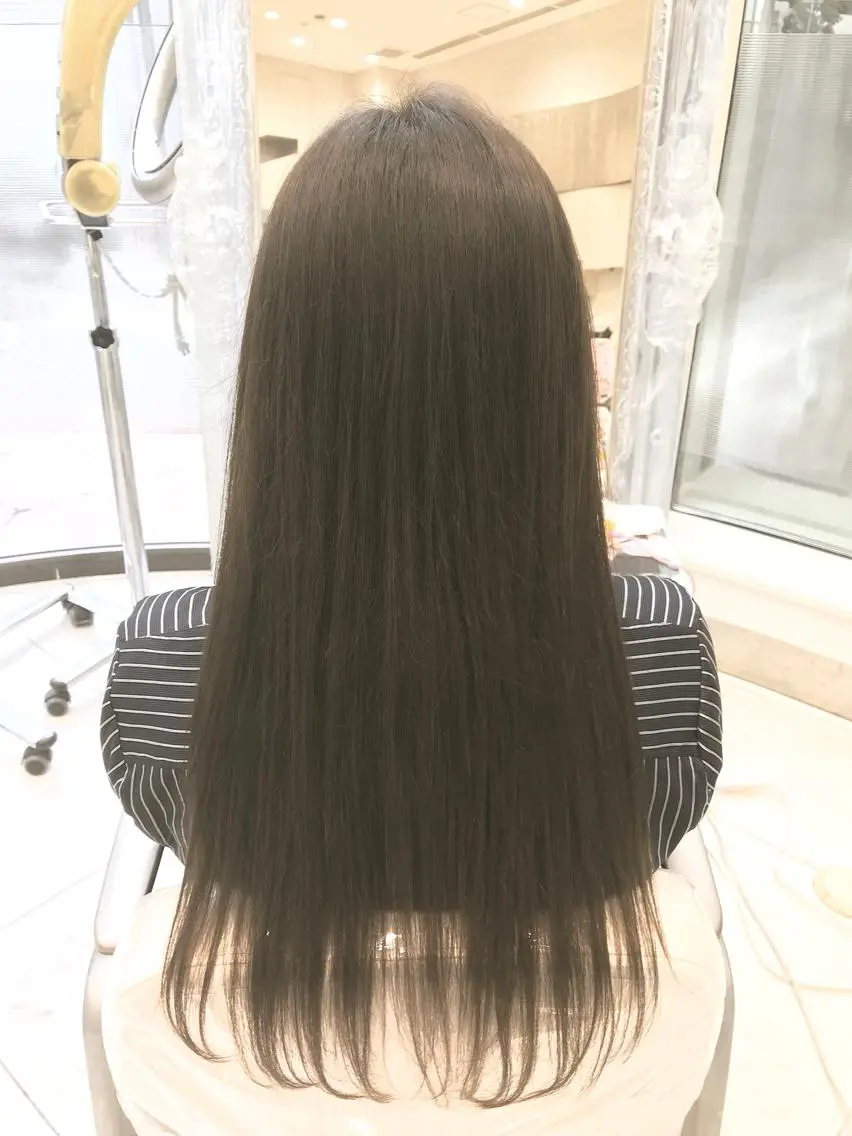 ロング 縮毛矯正 田中 慎也のヘアスタイル