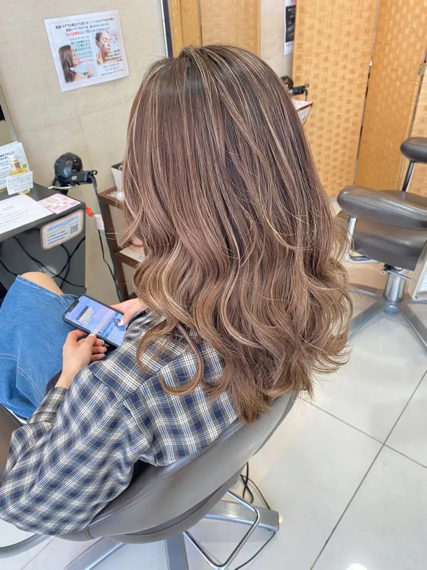 セミロング カラー 小顔カット/艶 カラー特化♡MIHOのヘアスタイル
