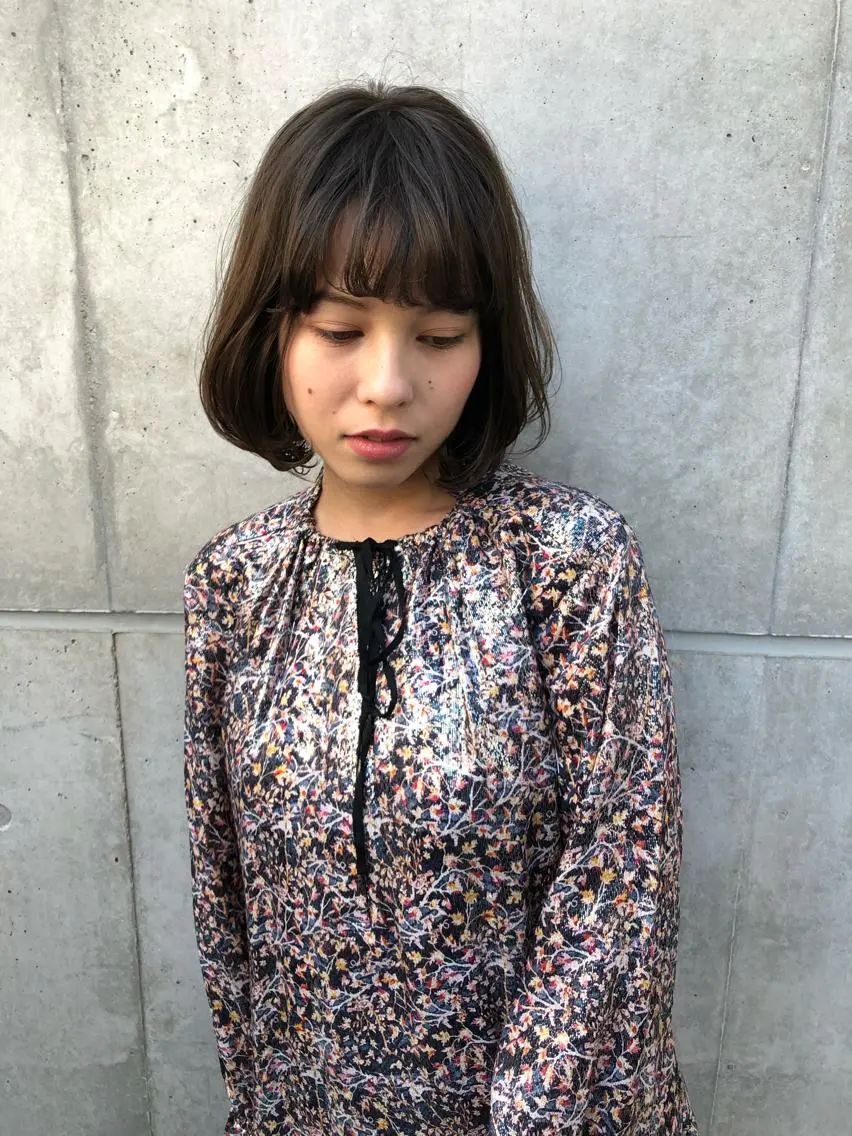 ショート 切りっぱなしボブ アッシュ ボブ 外国人風カラー ハイライト ショート職人 美容師【KENTA】のヘアスタイル