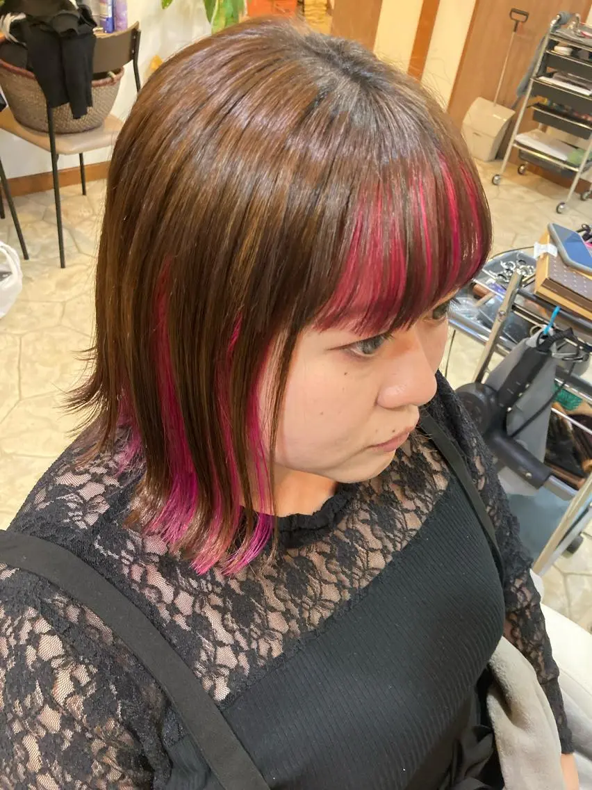 ミディアム カラー 谷川 穂のヘアスタイル