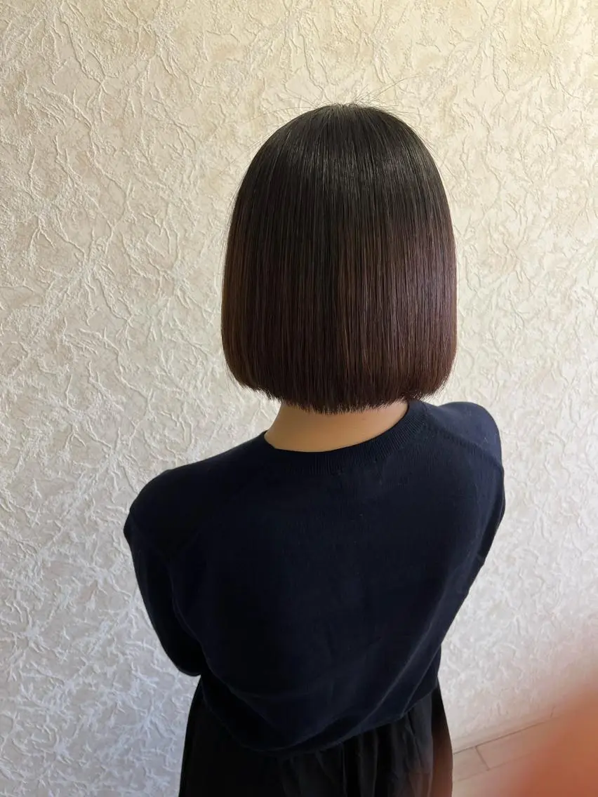 セミロング ボブ 髪質改善 縮毛矯正 トリートメント カット ヘアカラー トリートメント ブリーチ/髪質改善/ レイヤー/YUTOのヘアスタイル