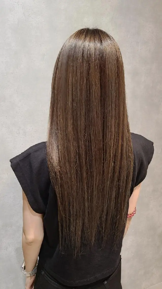 ロング カラー グレージュ ハイライトカラー ハイライト 西田 理沙のヘアスタイル