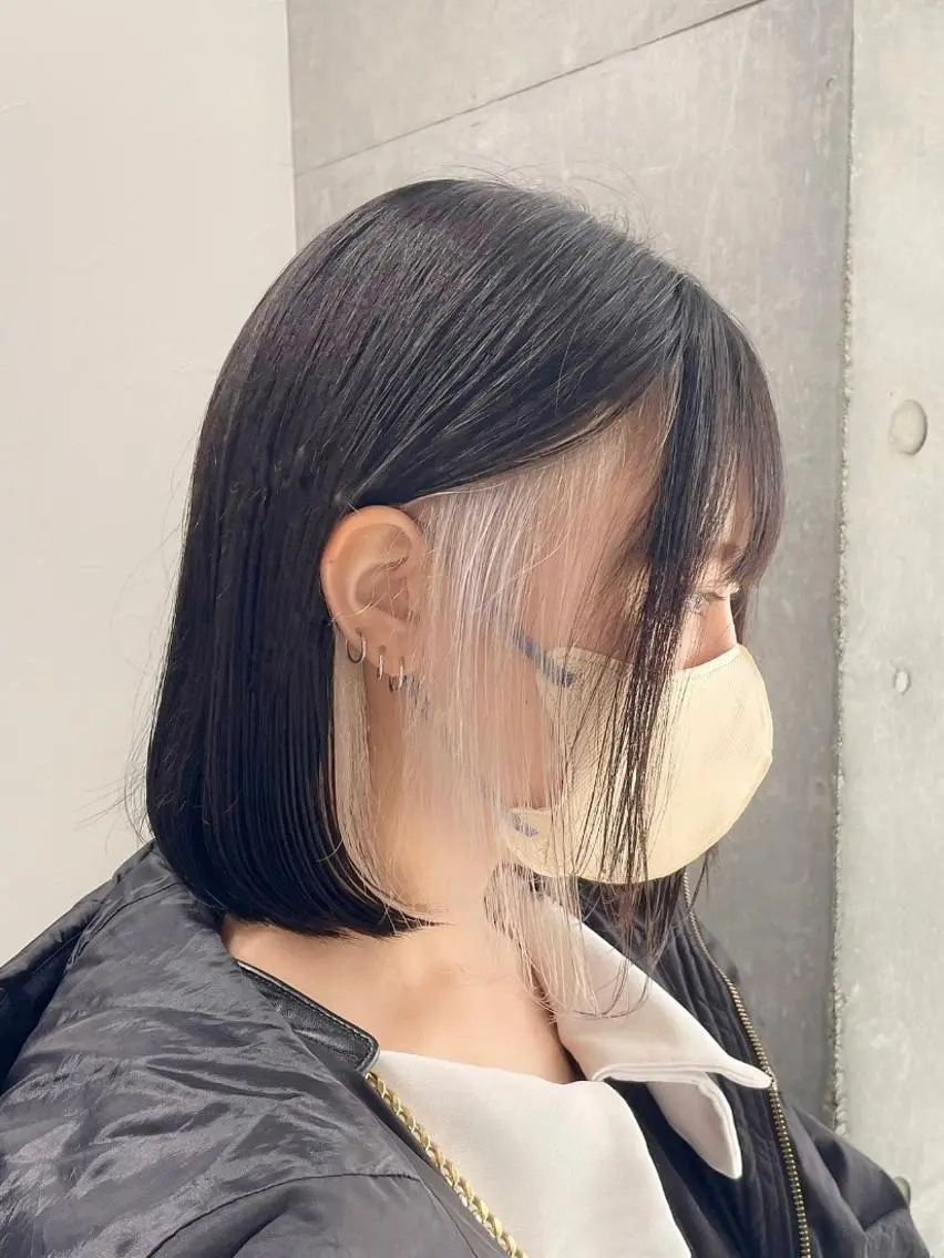 ミディアム カラー メンズモテパーマ💙 fuwaのヘアスタイル