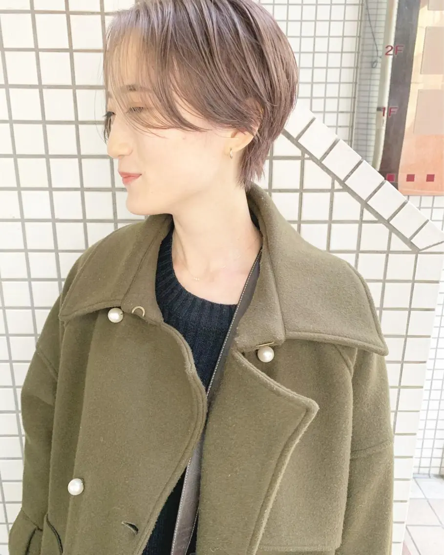 ショート カラー ヘアアレンジ ハンサムショート ブリーチ ピンクカラー ショートヘア 🌿ショート🌿 パーマ🌿淳平のヘアスタイル