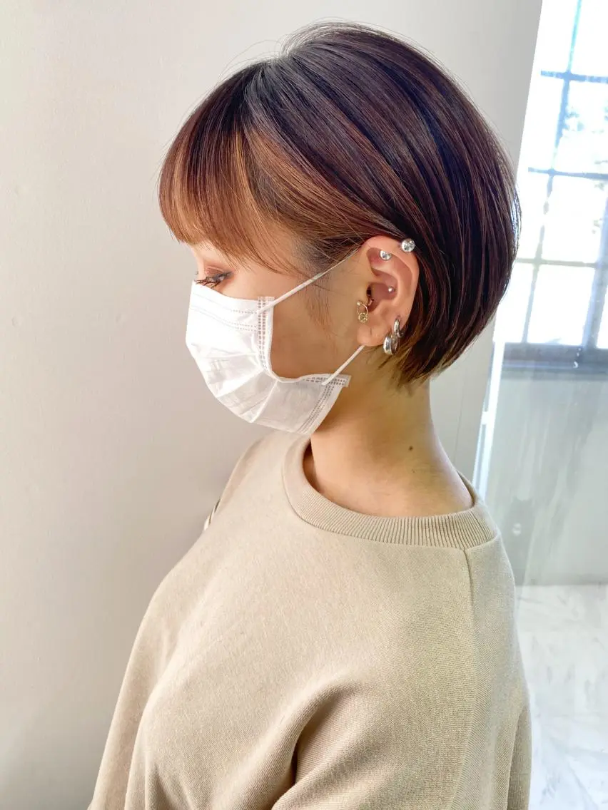 ショート カラー ショートボブ インナーカラー ボブ ショートヘア カット ヘアカラー 新井 広之のヘアスタイル
