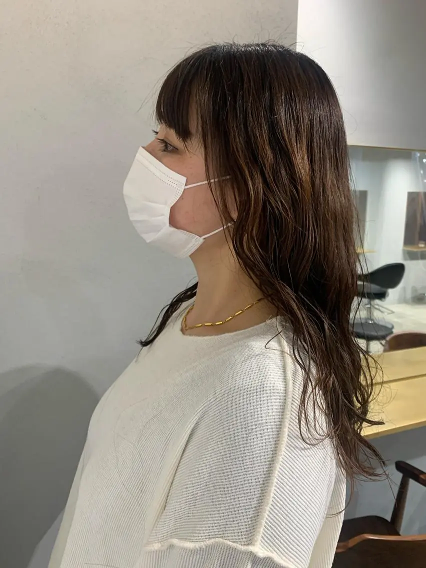 ロング カラー パーマ ヘアアレンジ カット ヘアカラー パーマ ボブパーマコテ巻き風 パーマNo1深江秀平のヘアスタイル