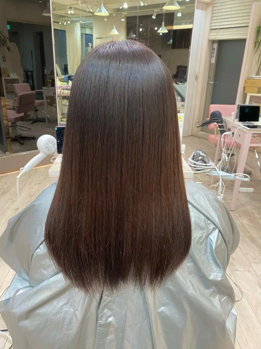 ロング パーマ 顔まわりカット🌟 くびれヘア/寺門遥輝のヘアスタイル
