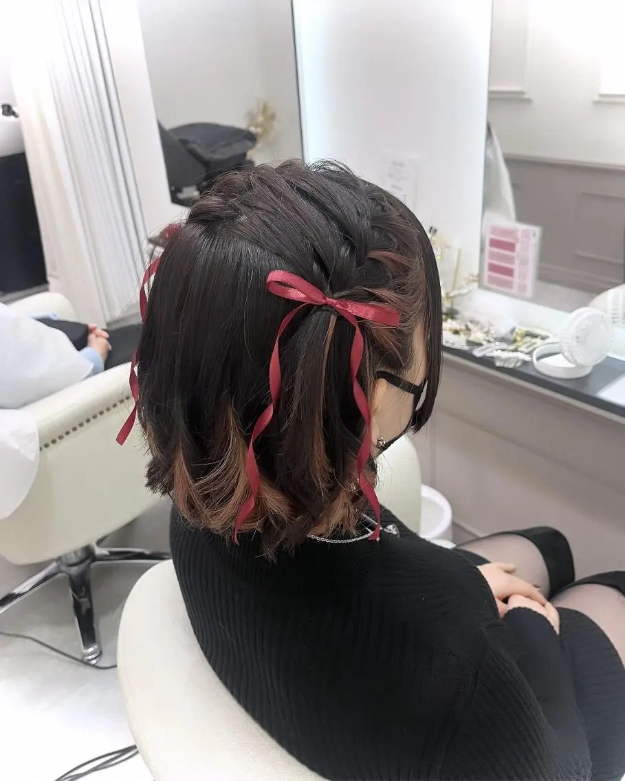 ショート ヘアアレンジ ヘアセット lien ヘアサロンリアンのヘアスタイル