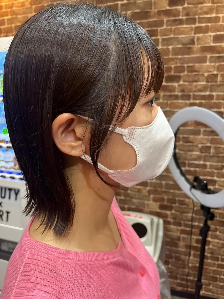 ショート カラー パーマ ヘアアレンジ メンズ キッズ ネイル マツエク・マツパ アイブロウ メンズパーマ ブラウンカラー ケアカラー 透明感カラー ピンクカラー 久木原 ゆりのヘアスタイル