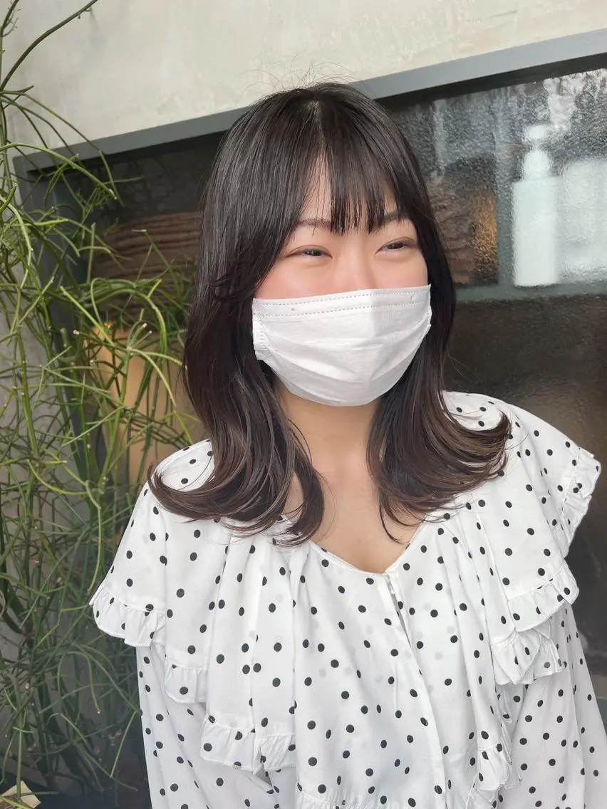 セミロング くびれヘア 顔周りカット 伸ばしかけ レイヤーカット カット 誰より丁寧なカット/ 小林輝/レイヤーのヘアスタイル