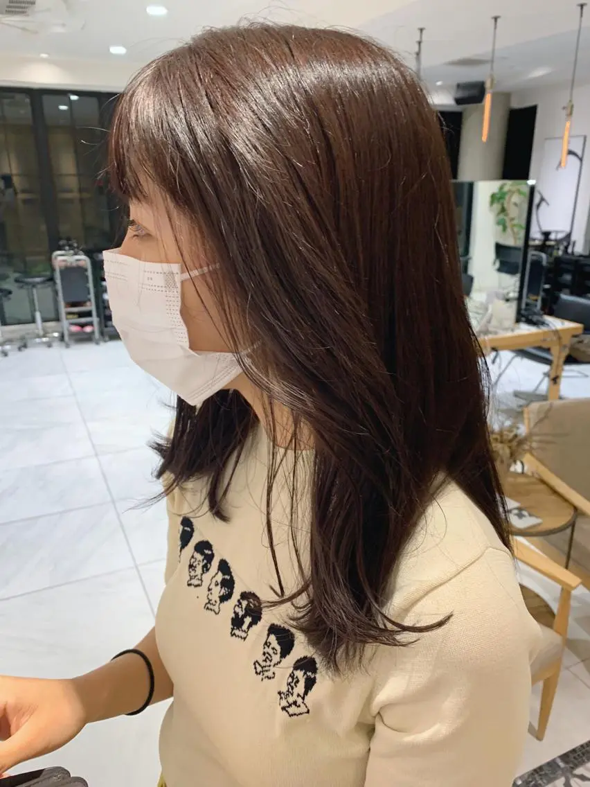 ミディアム カラー ブラウンカラー チバ タクミのヘアスタイル