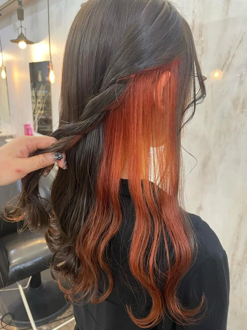 カラー ブラウンカラー オレンジ 艶髪🇰🇷髪質改善 🎀ikuno🎀のヘアスタイル