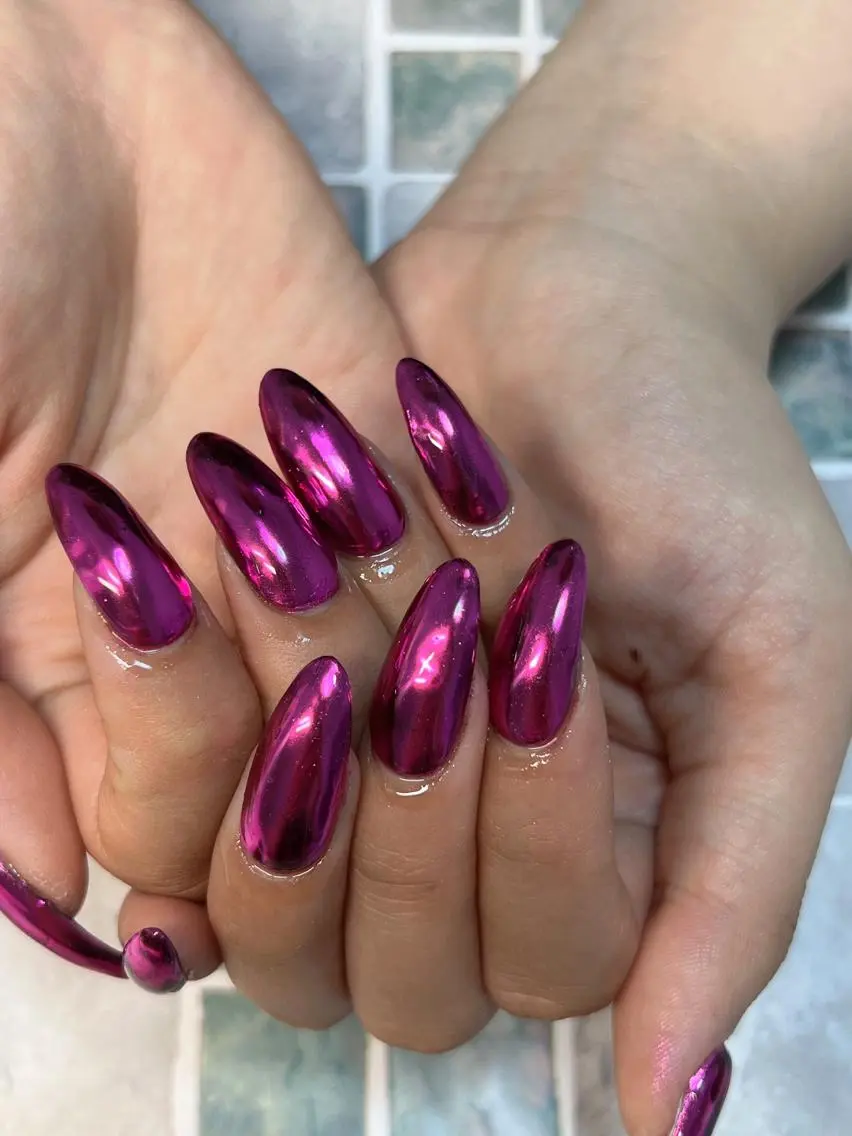 ネイル ロングネイル ミラーネイル coco nailのネイルデザイン