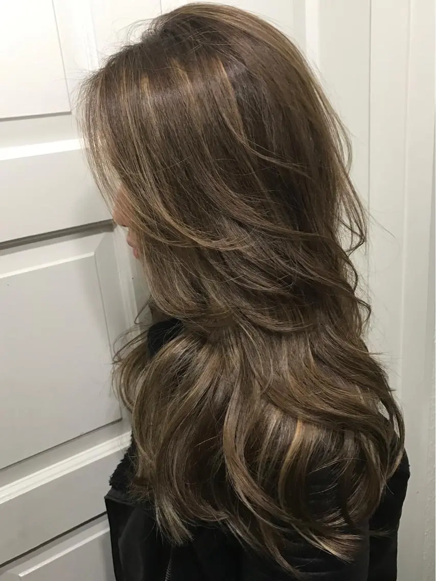 セミロング ロング カラー ハイライトカラー 外国人風カラー ハイライト 若杉 諒のヘアスタイル