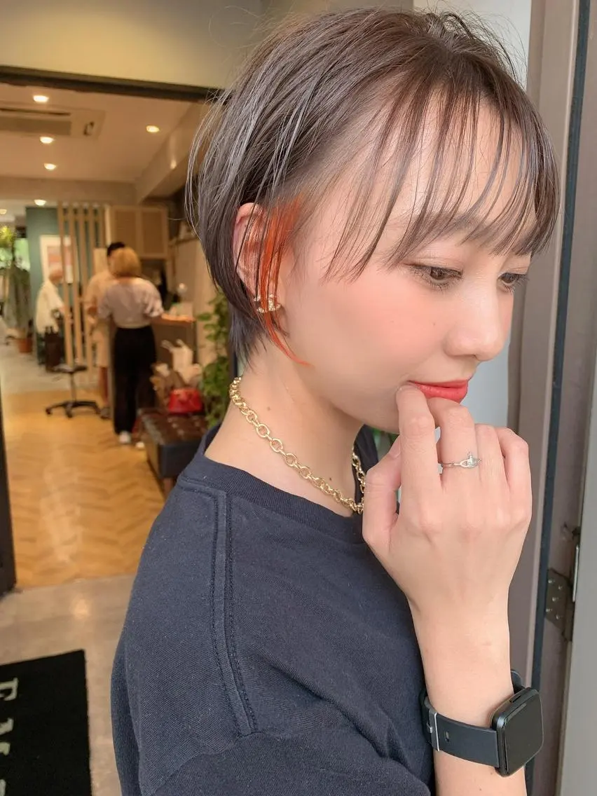 ショート カラー ヘアカラー トリートメント 髪質改善will hairdesignのヘアスタイル
