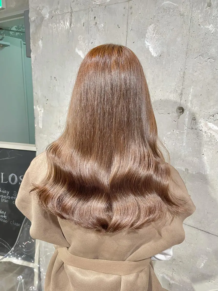 ロング カラー カット ヘアカラー トリートメント ヘッドスパ ヘアセット ベージュカラー💖 やすひろのヘアスタイル