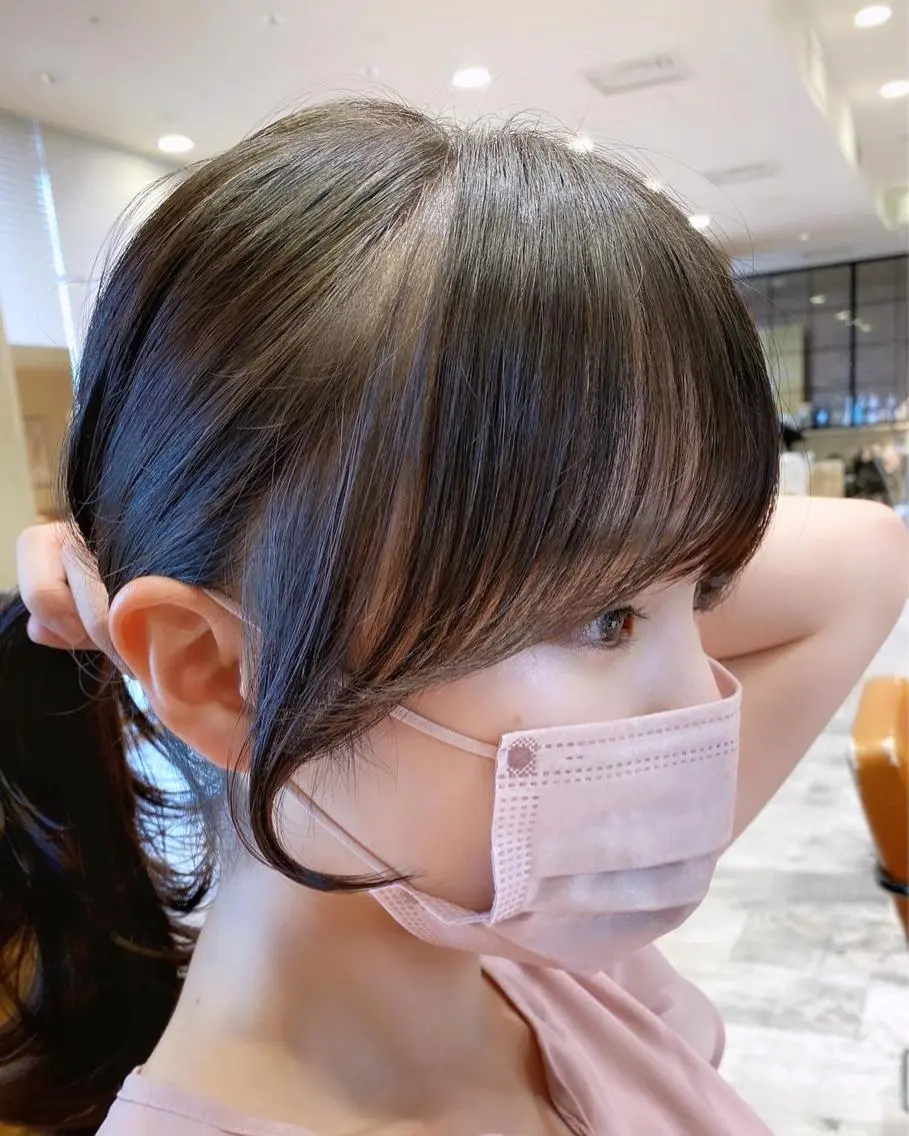 ミディアム 顔まわりカット🌟 くびれヘア/寺門遥輝のヘアスタイル