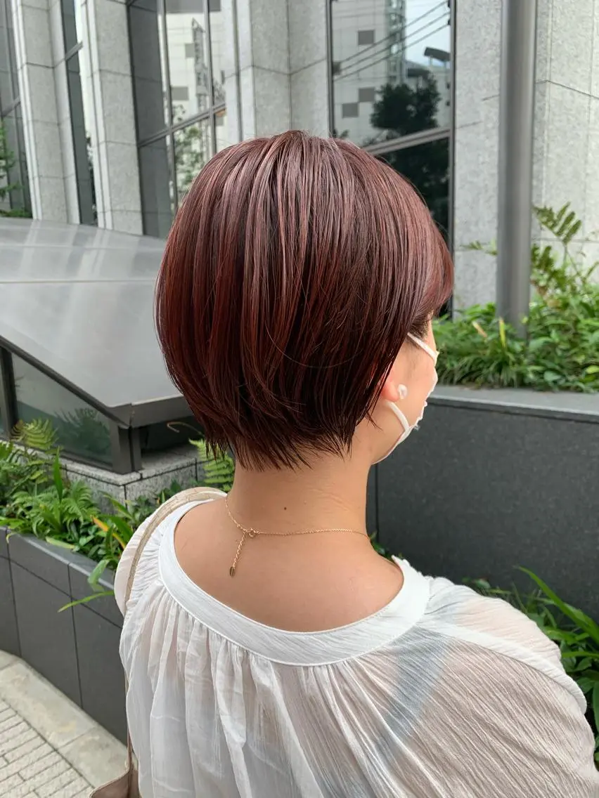 ショート カラー カット ヘアカラー トリートメント ブリーチなし透明感 🍀梅田・増田のヘアスタイル