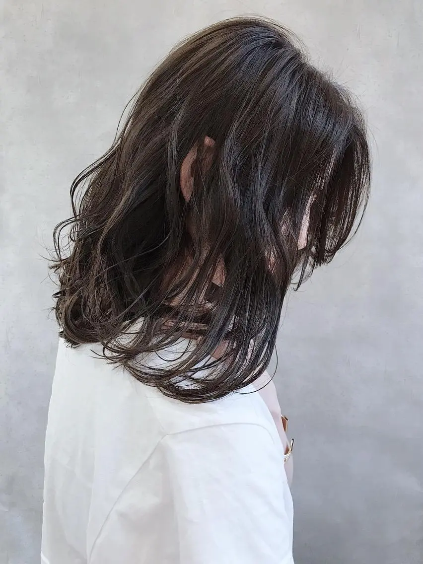 ミディアム カラー アディクシーカラー ブリーチ ケアブリーチ ダブルカラー ハイライトカラー MOU namba ムウナンバのヘアスタイル