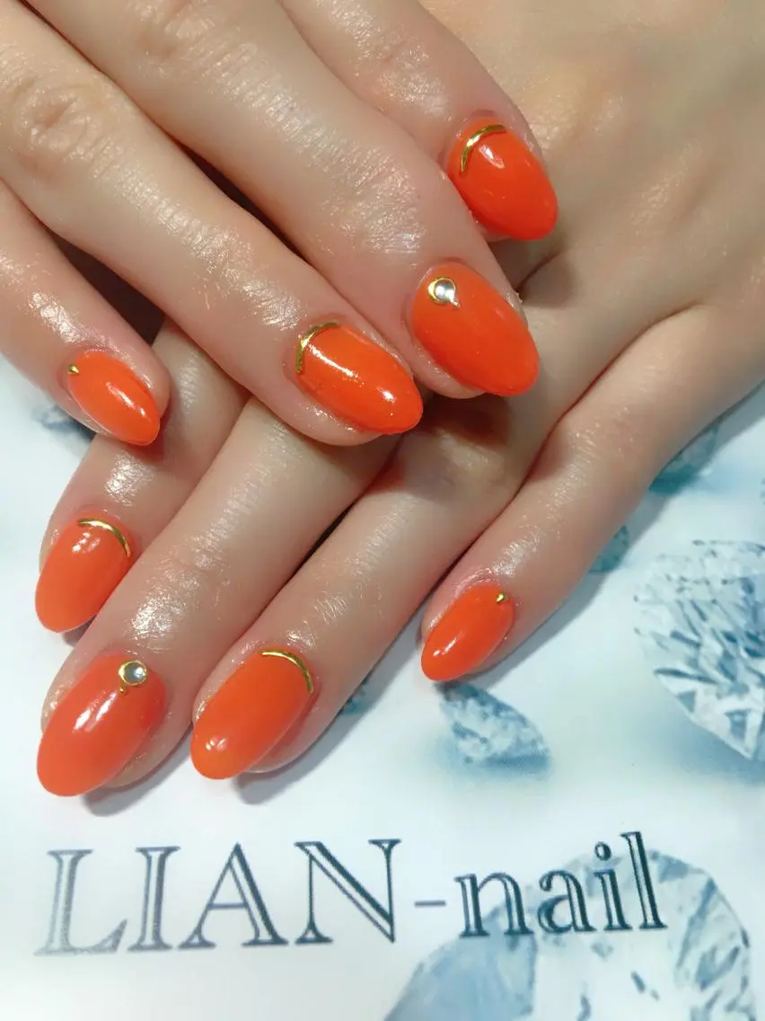 ネイル オレンジ LIAN- nailのネイルデザイン