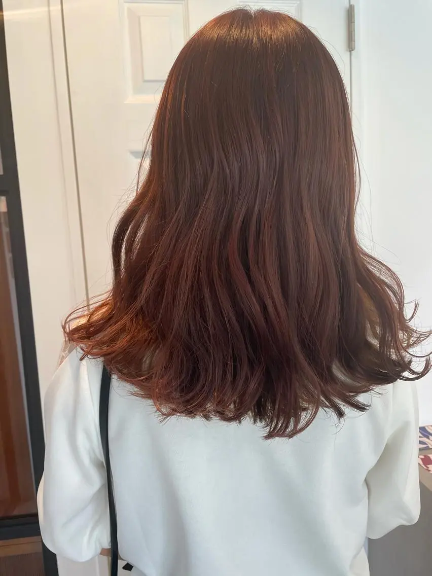 セミロング カラー ブリーチ ブリーチなしカラー ピンクカラー ヘアカラー トリートメント 中目黒🌼 🌼ハナのヘアスタイル