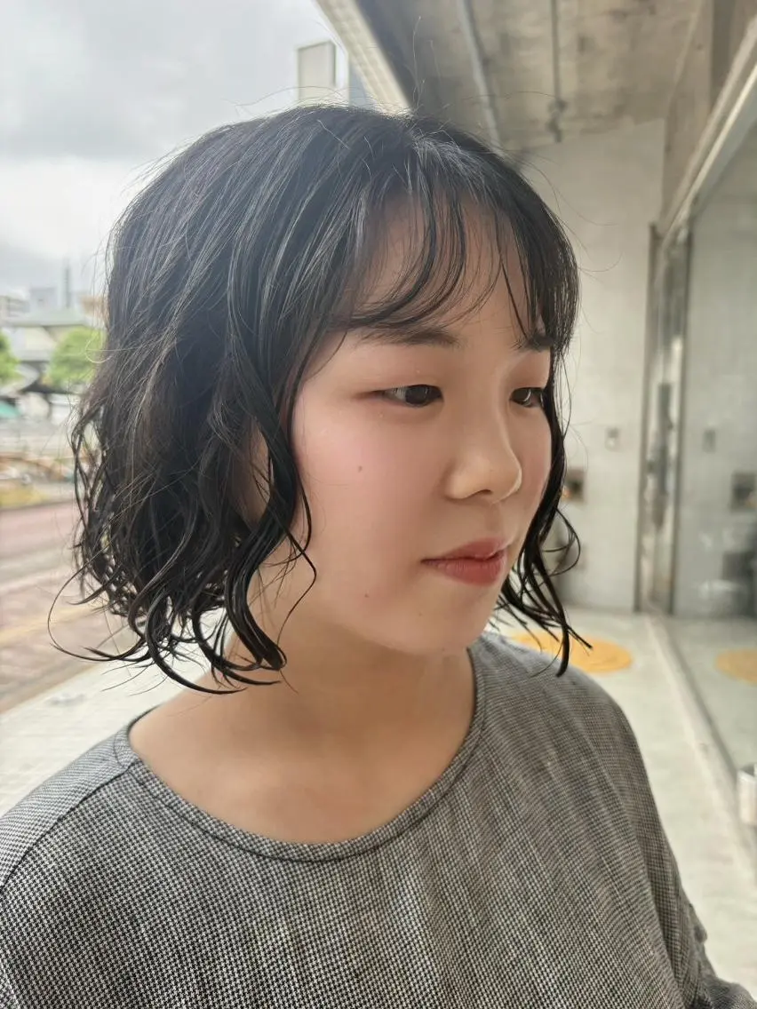 ショート パーマ ボブ ニュアンスパーマ カット パーマ トレンドパーマ/ ボブ🌰くりーわのヘアスタイル