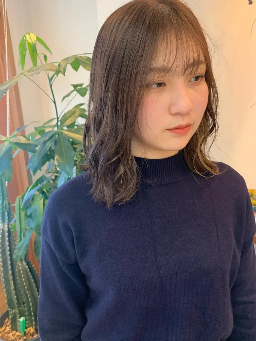 ミディアム カラー アッシュ ベージュカラー イヤリングカラー ラベンダーカラー ラベンダーアッシュ ヘアカラー 中目黒🌼 🌼ハナのヘアスタイル