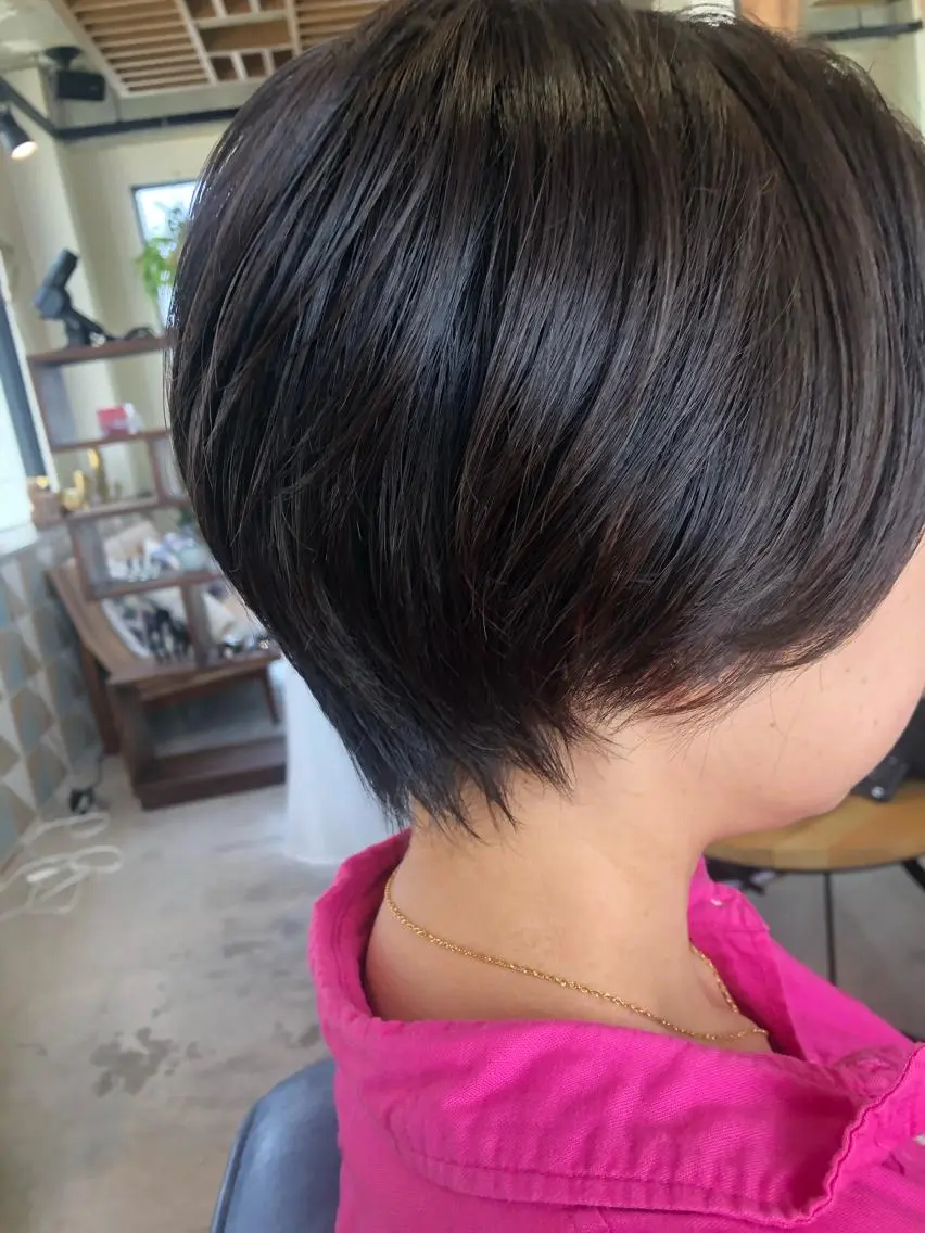ショート ショートヘア カット ハイライトバレイヤー ジュ＆縮毛矯正✨櫻野のヘアスタイル
