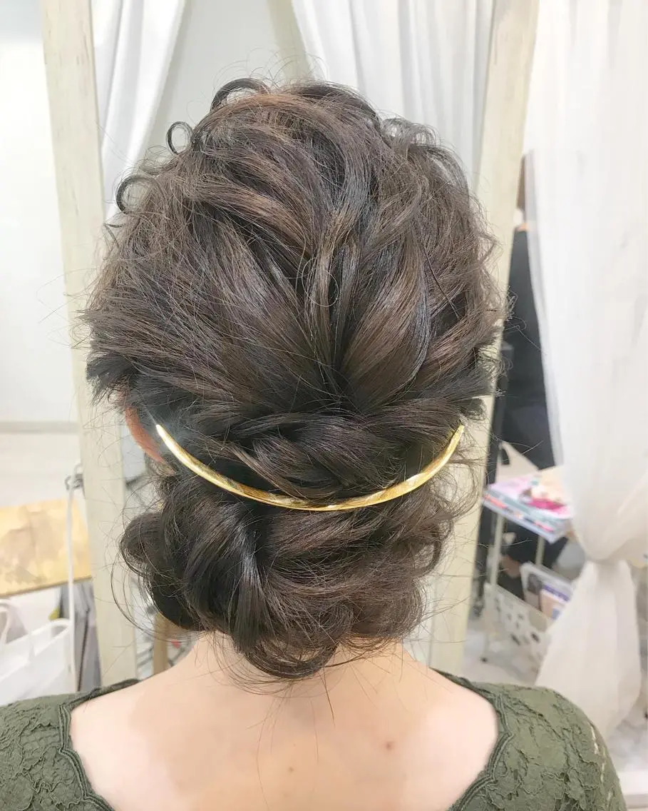ミディアム ヘアアレンジ 結婚式・ブライダル takebuchi harukaのヘアスタイル