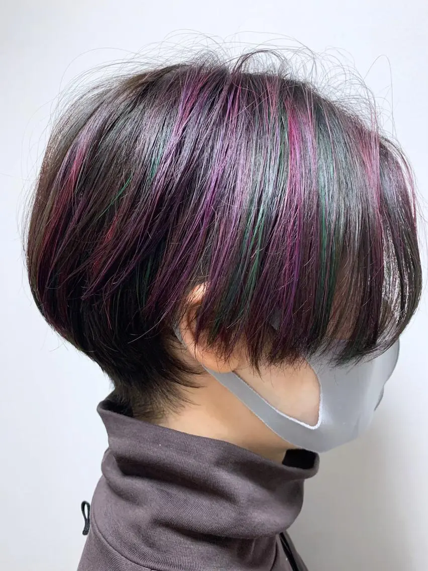 カラー ショート バレイヤージュ ブリーチ ケアブリーチ デザインカラー ダブルカラー 初めてでも安心🌟 newi町田✂のヘアスタイル
