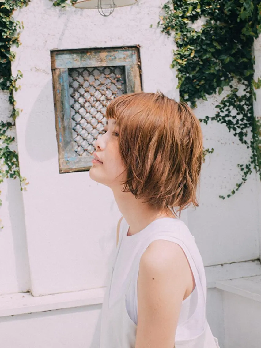 ショート くせ毛 シースルーバング 福島 浩司のヘアスタイル