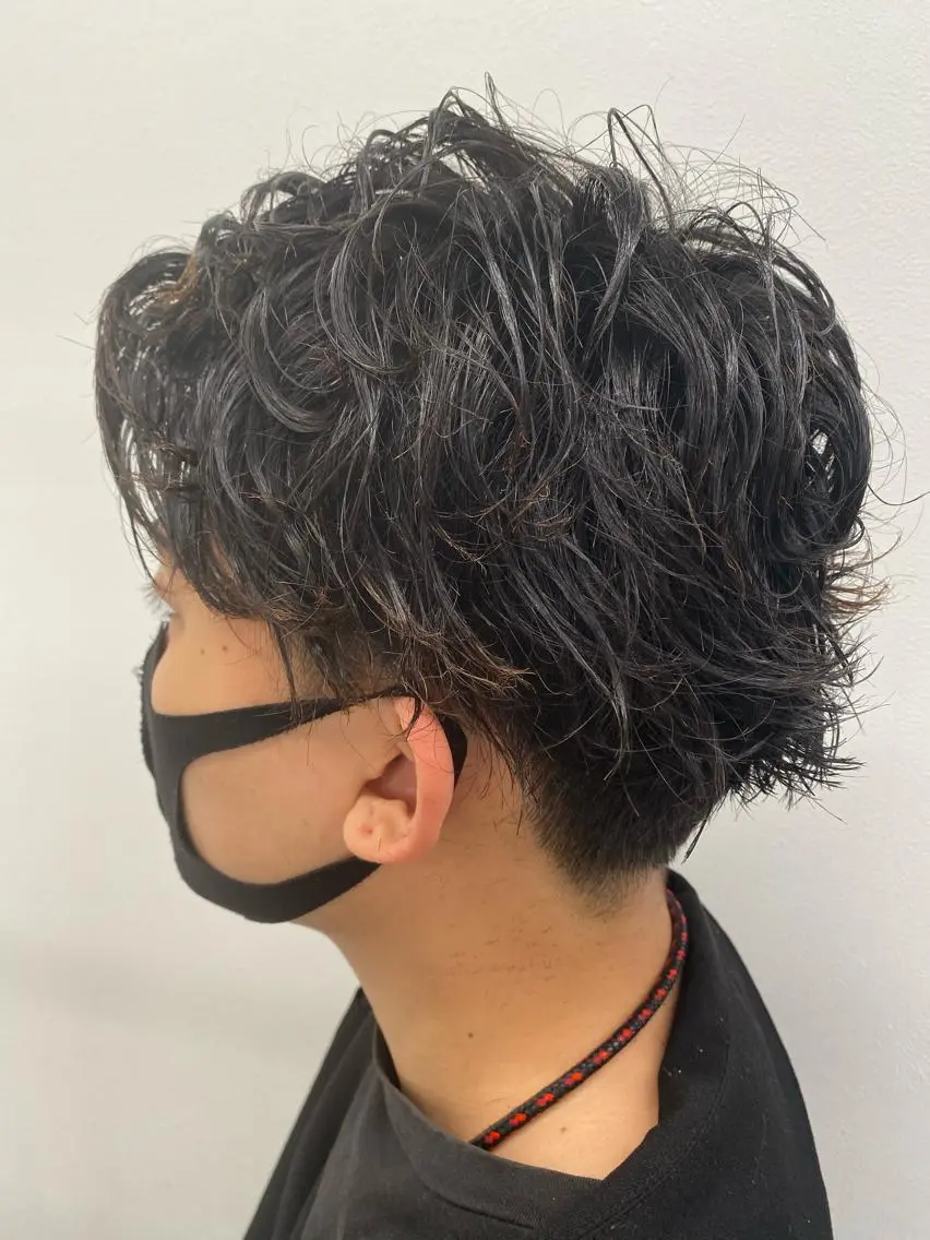 ミディアム カラー パーマ ヘアアレンジ メンズ メンズ特化 水口湧太のヘアスタイル