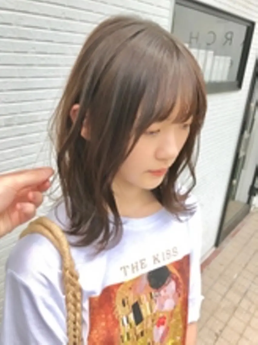 ミディアム カラー ベージュカラー ARCH FREE予約のヘアスタイル