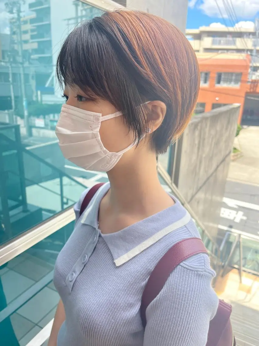 ショート カラー パーマ ヘアアレンジ メンズ キッズ ネイル マツエク・マツパ アイブロウ メンズパーマ ブラウンカラー ケアカラー 透明感カラー ピンクカラー 久木原 ゆりのヘアスタイル