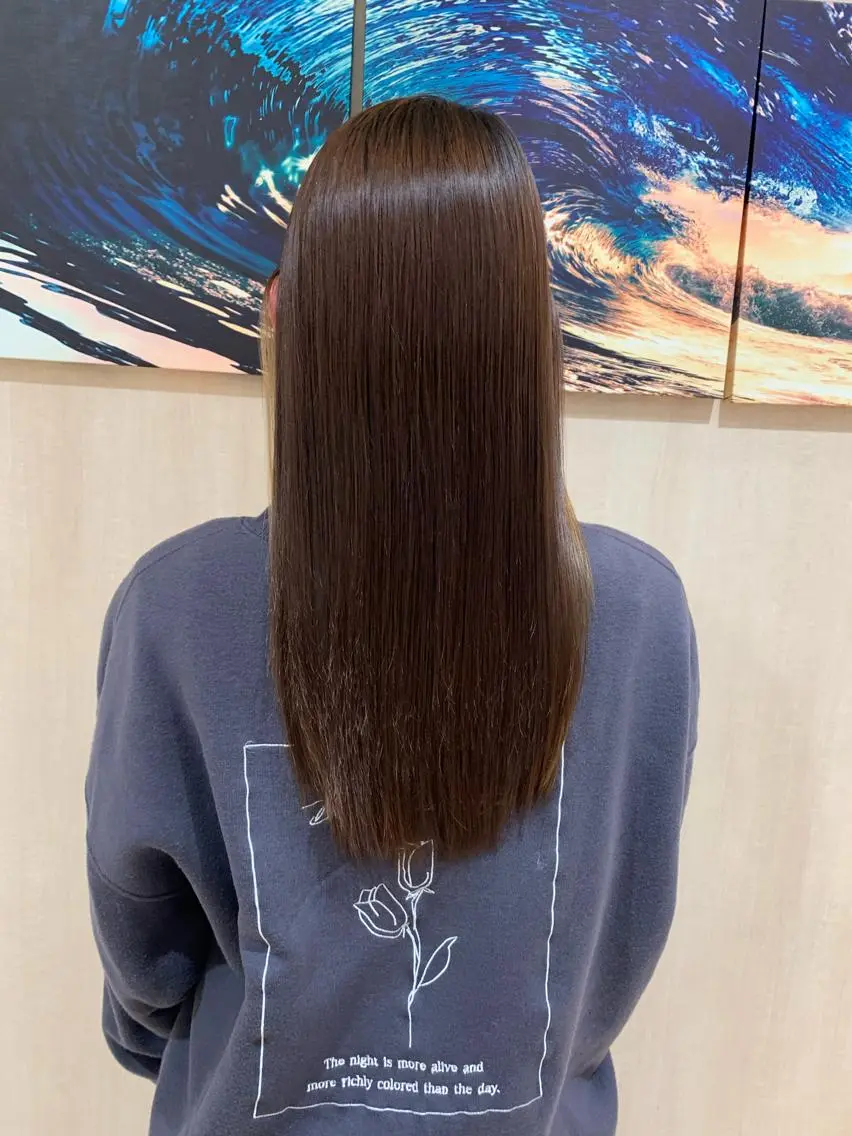ロング 縮毛矯正 トリートメント 酸性ストレート トリートメント 藤森 希美のヘアスタイル