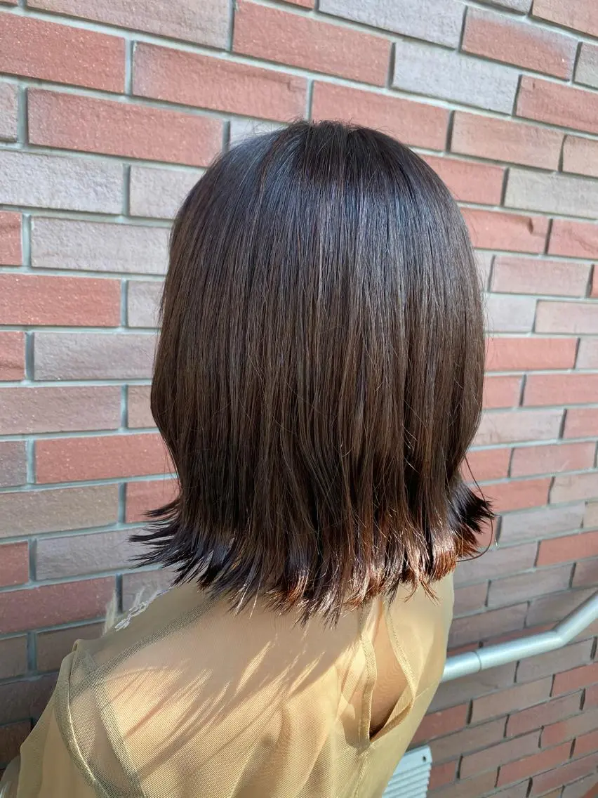 ミディアム カラー ブリーチ ブラウンカラー 透明感カラー ブリーチなしカラー カット ヘアカラー トリートメント 🦋店長🦋 ほんさわ みずきのヘアスタイル