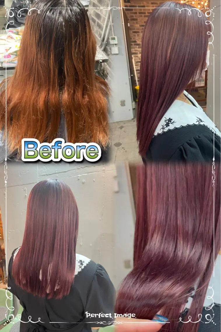 ロング カラー ピンクカラー バイオレットカラー 🍀アレンジ簡単ヘア ☘️石田万里奈🍀のヘアスタイル