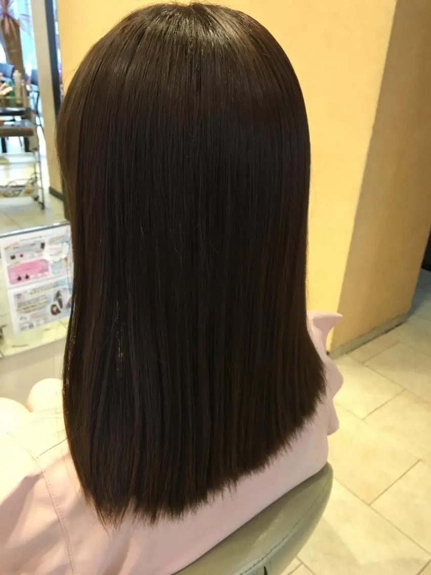 セミロング パーマ 縮毛矯正 松田 剛のヘアスタイル