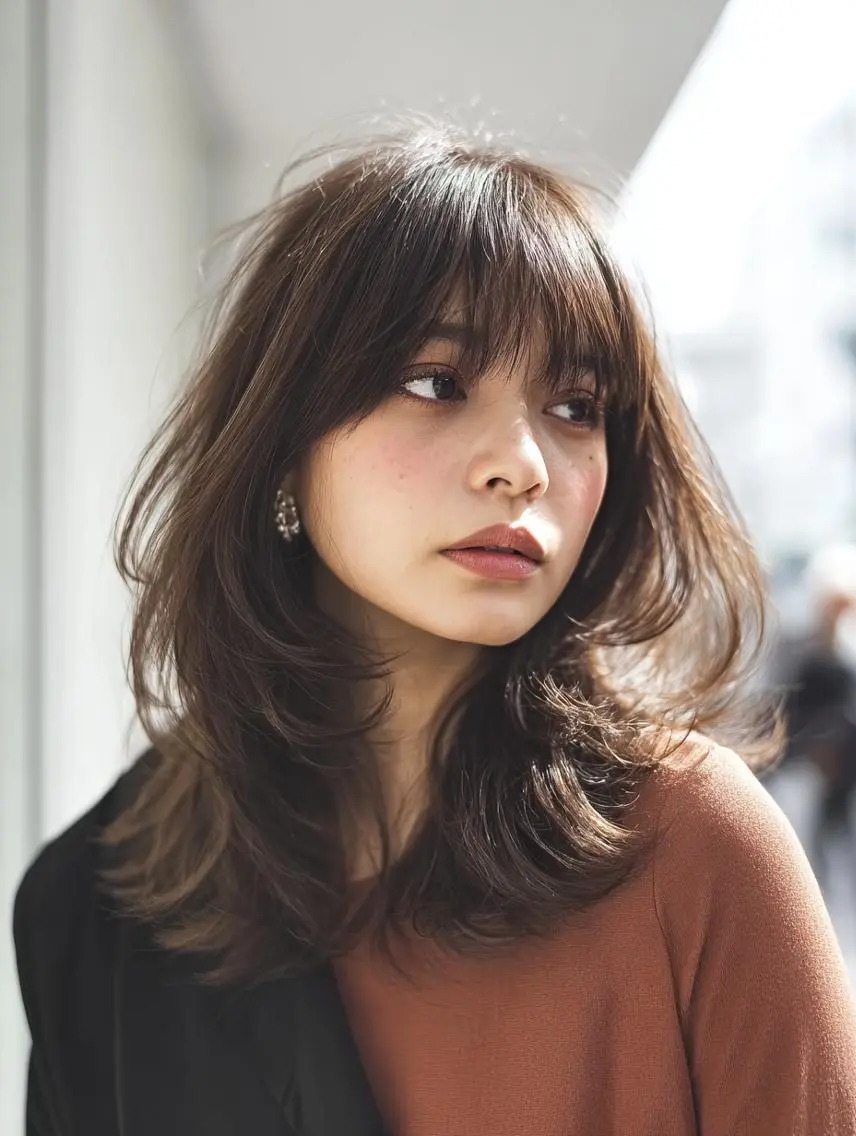ミディアム ハッシュカット 髪質改善 レイヤーカット 縮毛矯正 トリートメント カット ヘアカラー トリートメント 生艶髪&レイヤー🔔 渋谷お薦めNo.1✨のヘアスタイル