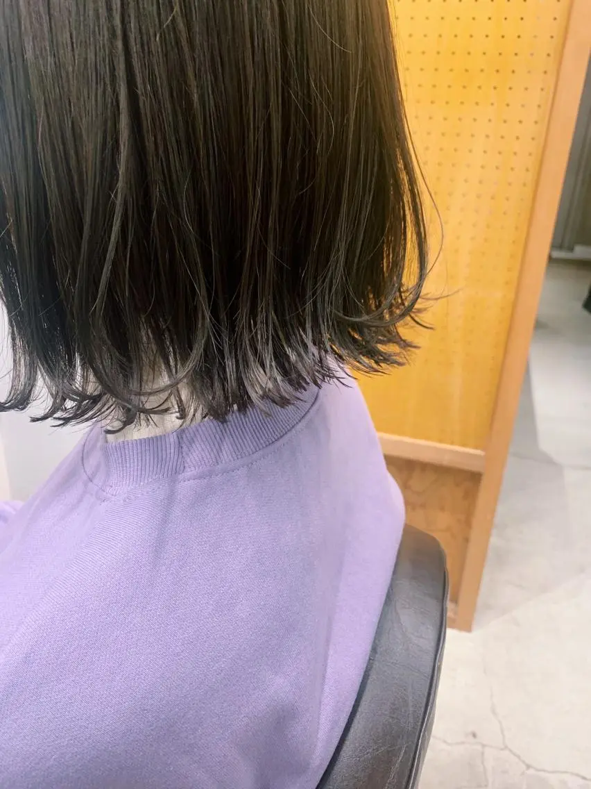 ミディアム カット ヘアカラー 縮毛矯正 トリートメント 名駅🦢大人艶カラー 🪽カミヤアカネのヘアスタイル