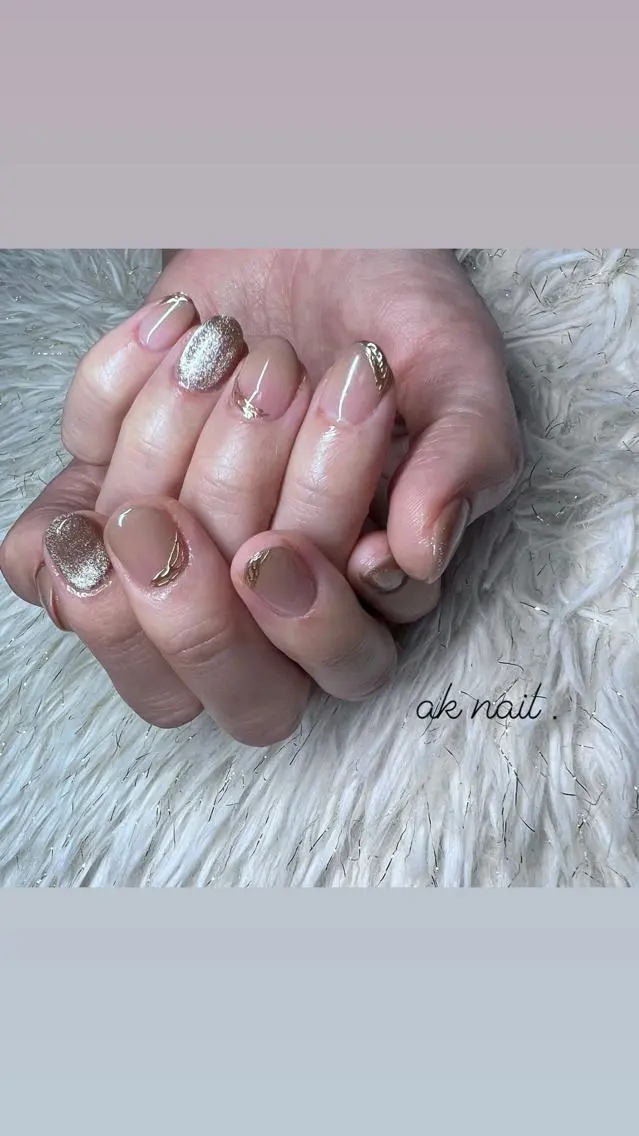 ショート ネイル オフィスネイル ak nail .のネイルデザイン