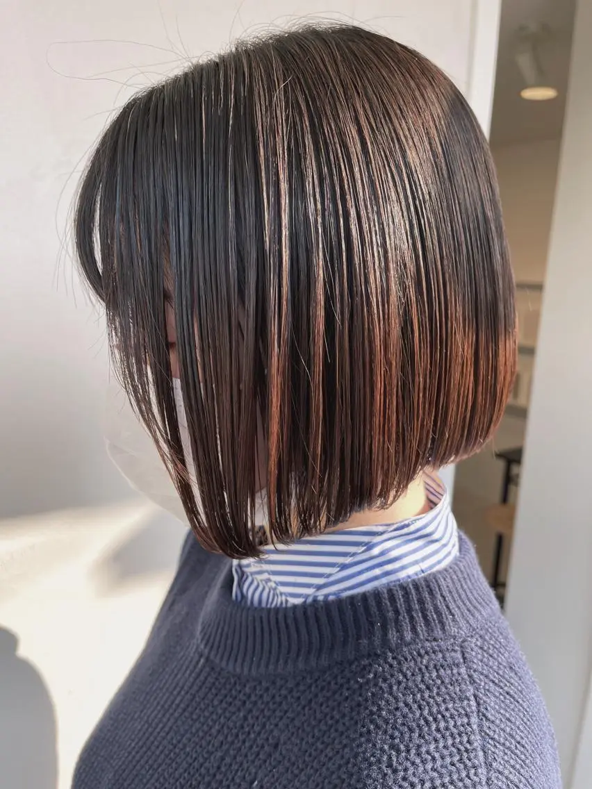 ショート カラー ボブ kyon.hair 韓国カットカラーのヘアスタイル
