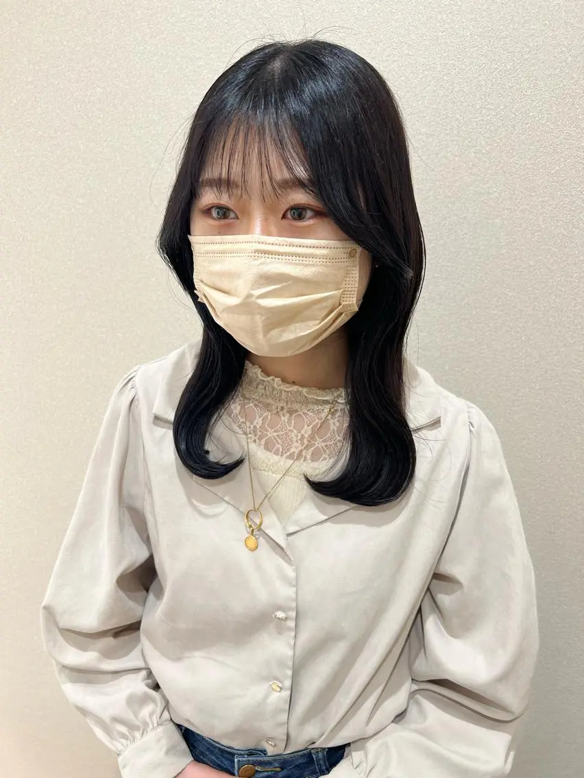 ミディアム カラー エギョモリ 外国人対応 佐久間のヘアスタイル