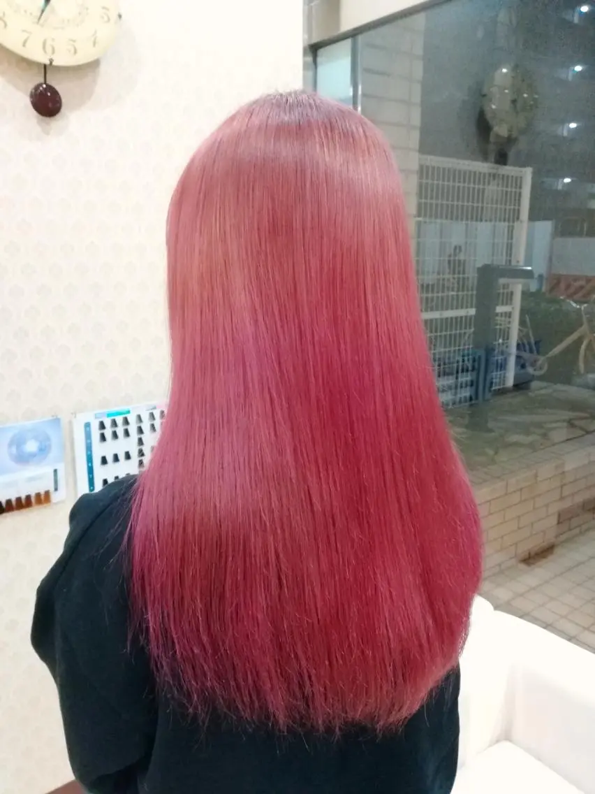ロング カラー ベージュカラー ピンクカラー sato shoheiのヘアスタイル