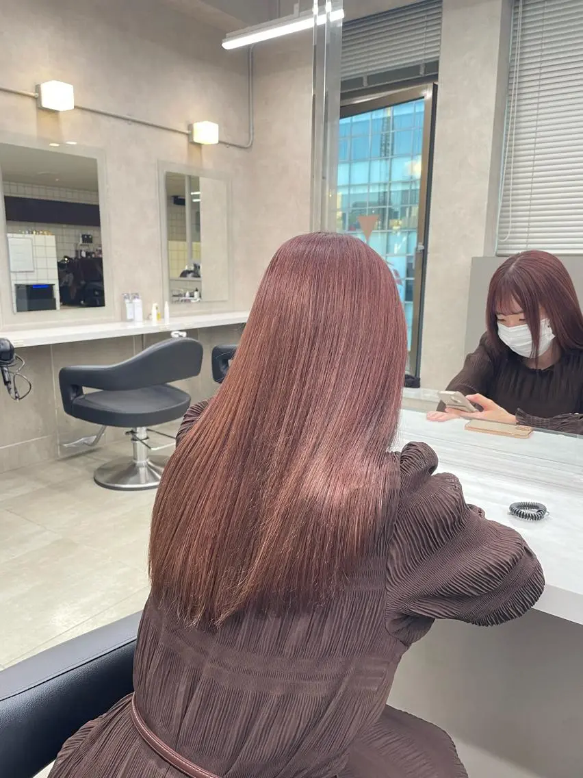 カラー パーマ ヘアアレンジ メンズ ネイル マツエク・マツパ 🦋縮毛/韓国レイヤ ー/透明感カラー🦋のヘアスタイル
