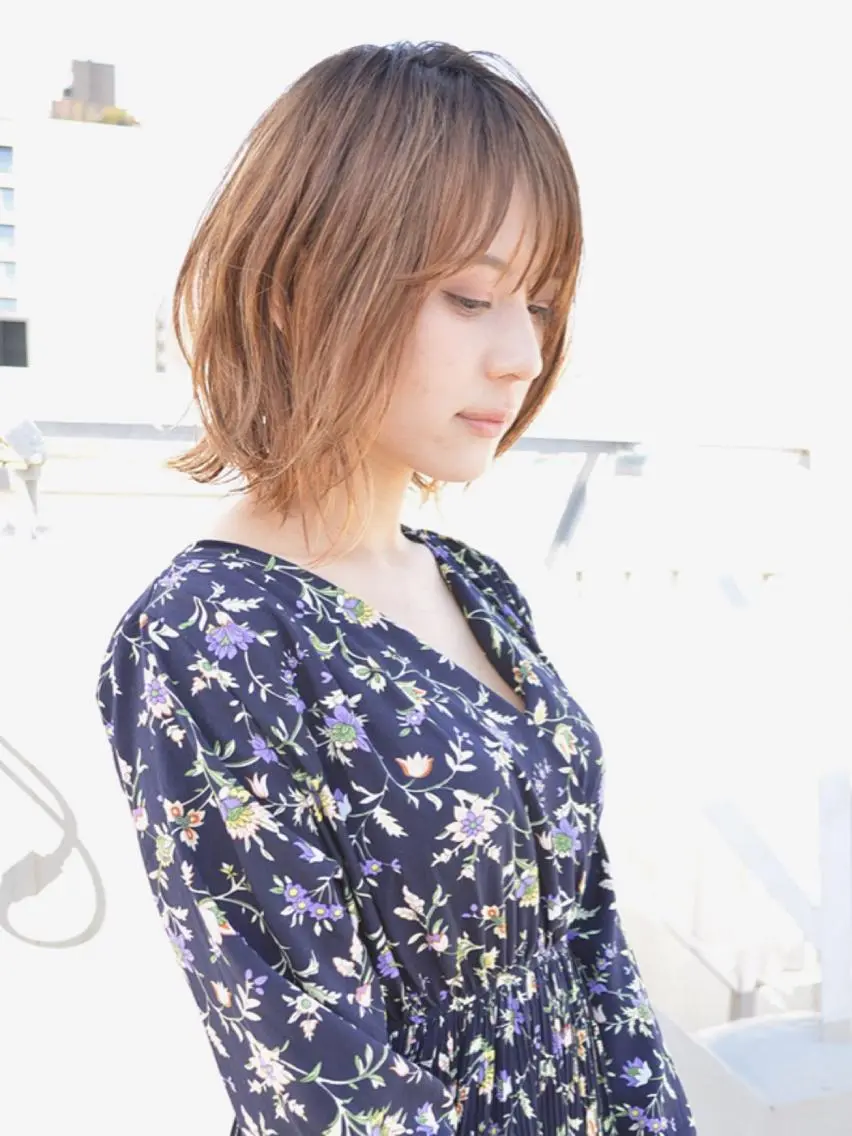 ミディアム カラー パーマ 小顔ショート✁ ⁂Yukari⁂のヘアスタイル
