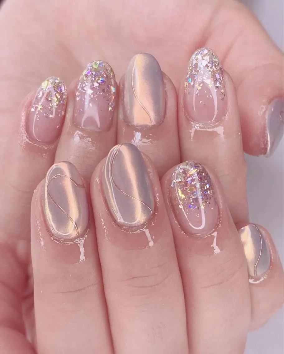 ネイル アートネイル オーロラネイル 桜ネイル クリアネイル フレンチネイル Nail Salon ertiのネイルデザイン